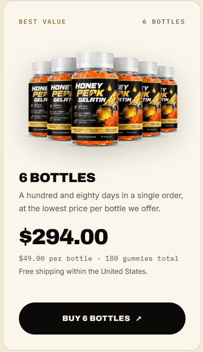 honey peak gelatin 6 bottles price